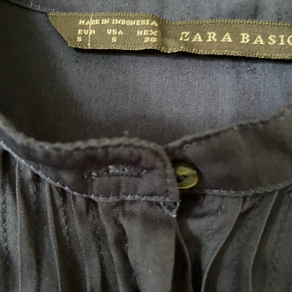 Zara Basic two tone blue tunic top size S - Picture 2 of 4